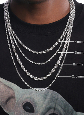 GRGR silver short twist chain 欧美银色麻花链锁骨项链男女嘻哈