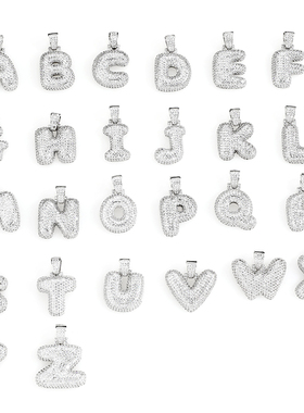 Ice out lovable bubble Pendant气泡字母项链男女情侣锁骨链欧美