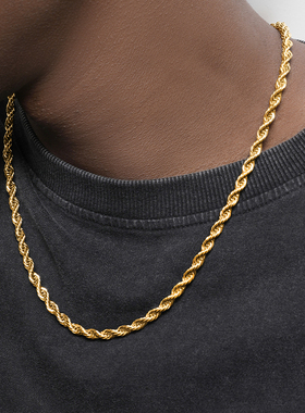 GRGR  short twist chain 黄金色麻花链18K金项链男女嘻哈锁骨链