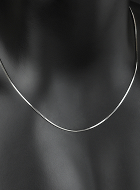 S925 silver snake chain 纯银镀白金项链细蛇骨链男女银锁骨链潮