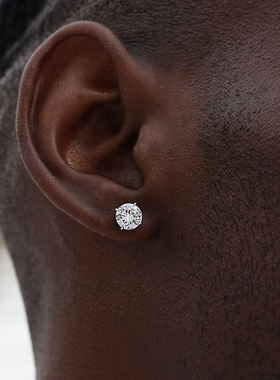 S925 silver Zircon Earrings 纯银钻石耳钉男女嘻哈 hiphop 锆石