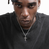GRGR 纯银十字架项链男女嘻哈百搭锁骨链 necklace silver cross