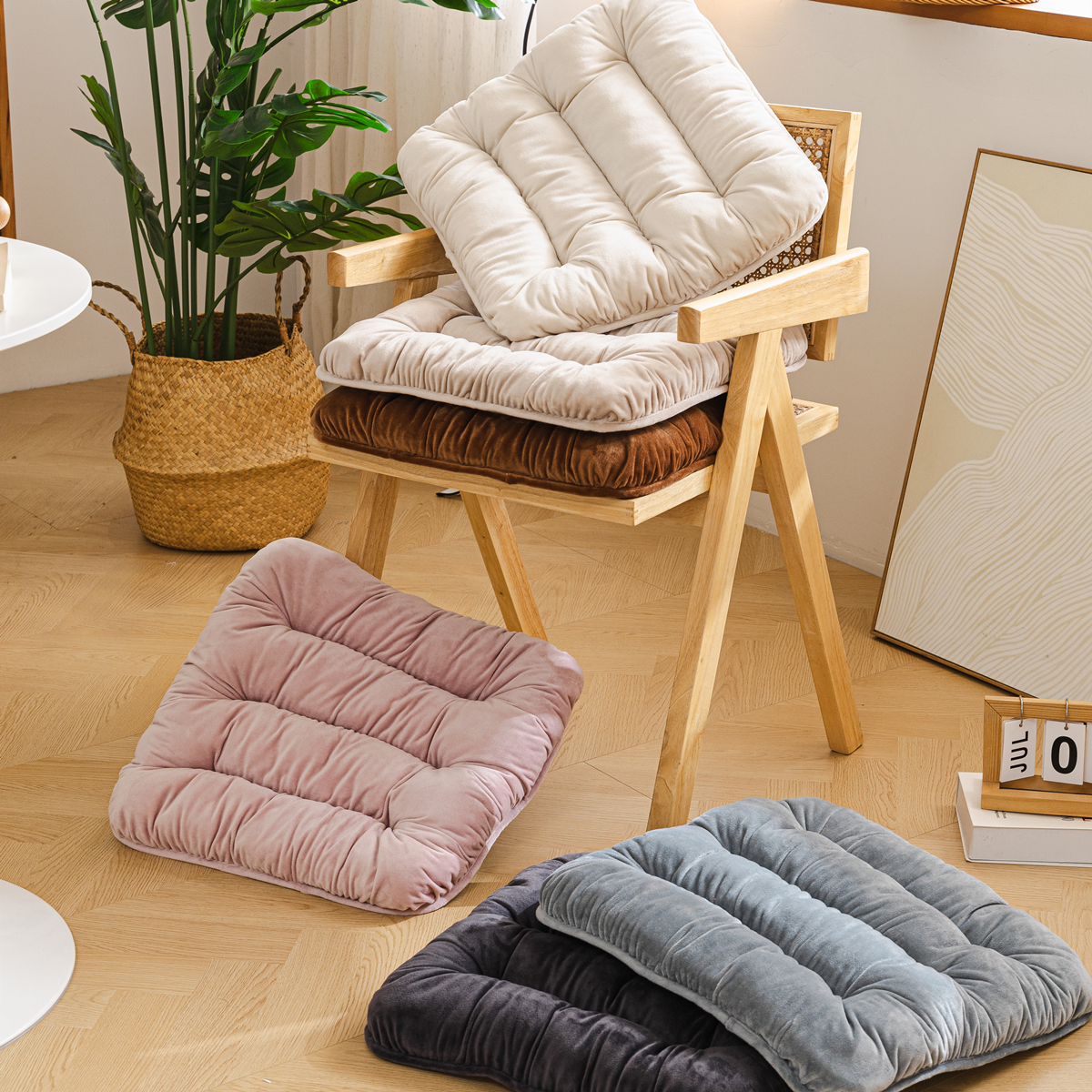 防滑新款冬季加厚保暖坐垫飘窗台垫子地板座垫方形餐椅办公室垫子