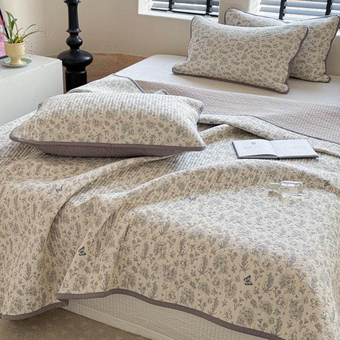 棉花填充2025新品绗缝床盖夹棉纯棉单件床单全棉四季通用双面两用