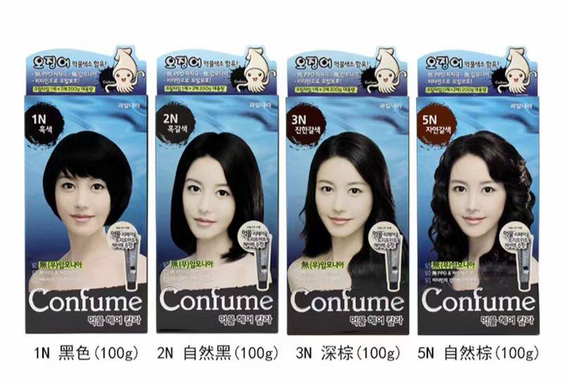 韩国水果之乡可芬科馥焗油膏染发剂  100g+100g+40g遮白发植物