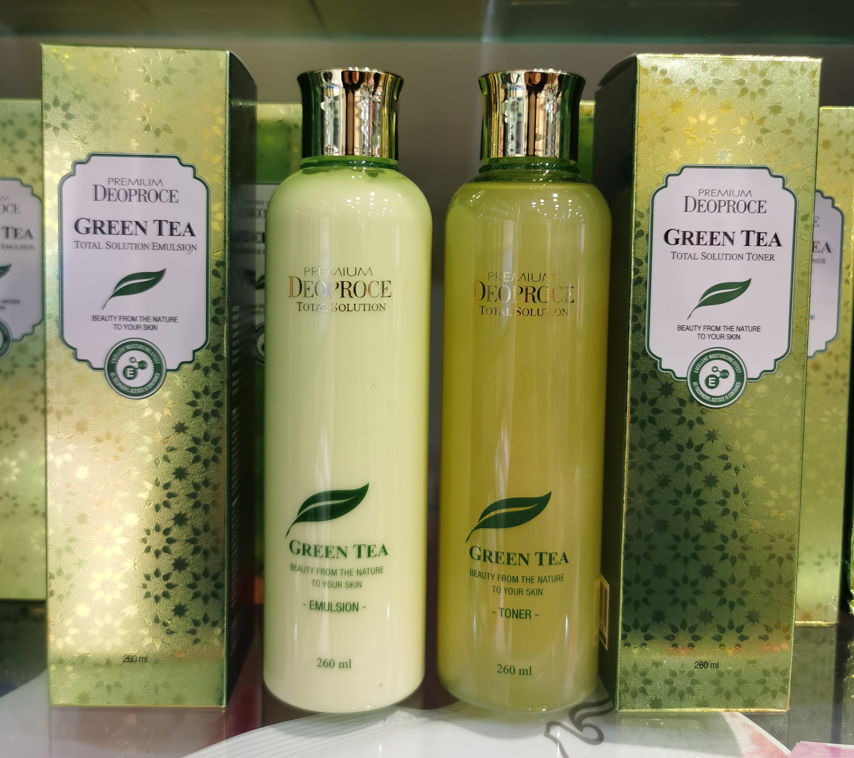韩国原装deoproce绿茶护肤水 乳液单瓶260ml补水保湿弹力大容量