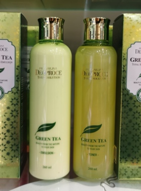 韩国原装deoproce绿茶护肤水 乳液单瓶260ml补水保湿弹力大容量