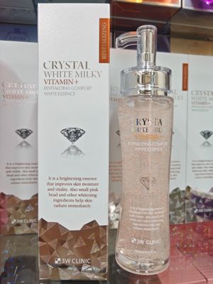 韩国3W CLINIC水晶羙白维他命牛奶精华提亮肤色改缮暗沉皱纹150ml