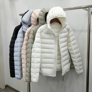 新款轻薄排骨羽绒服情侣男女式连帽冬季时尚90绒子含量鸭绒外套