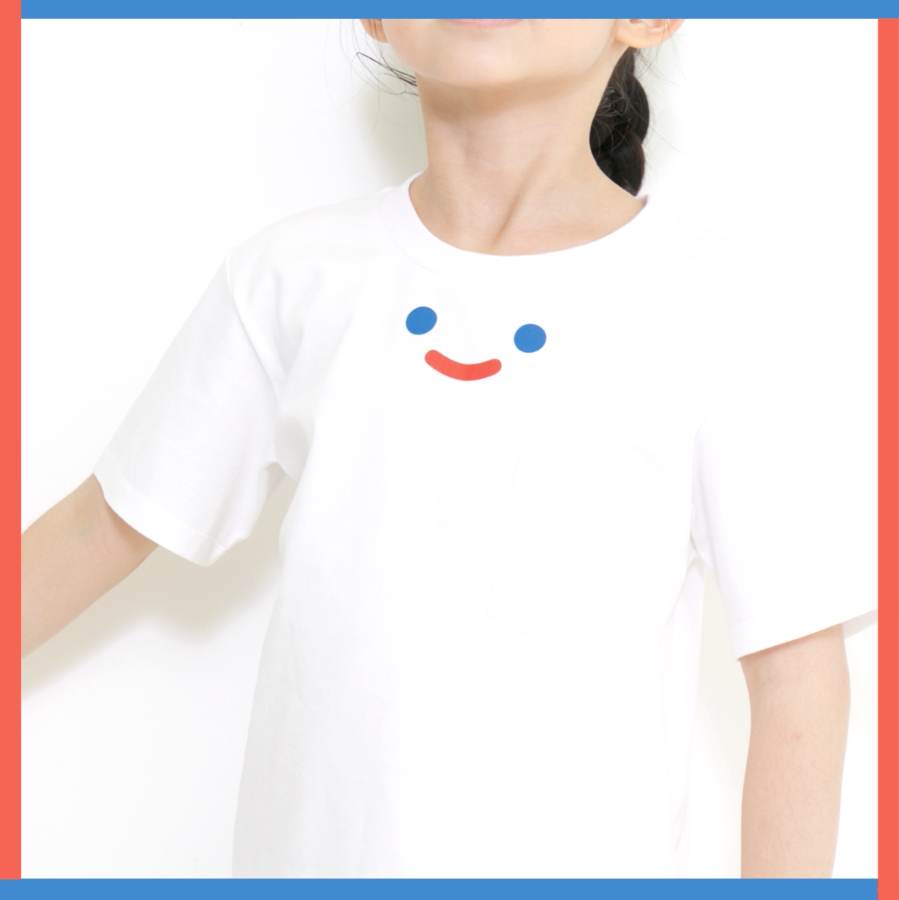 ▲现货 大大儿童商店原创 TADA SMILE TEE 红蓝笑脸亲子情侣白T恤