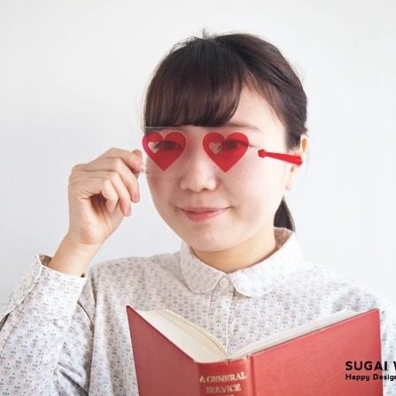 ▲现货 大大儿童商店 日本 爱心眼睛透明书签 趣味派对变装道具