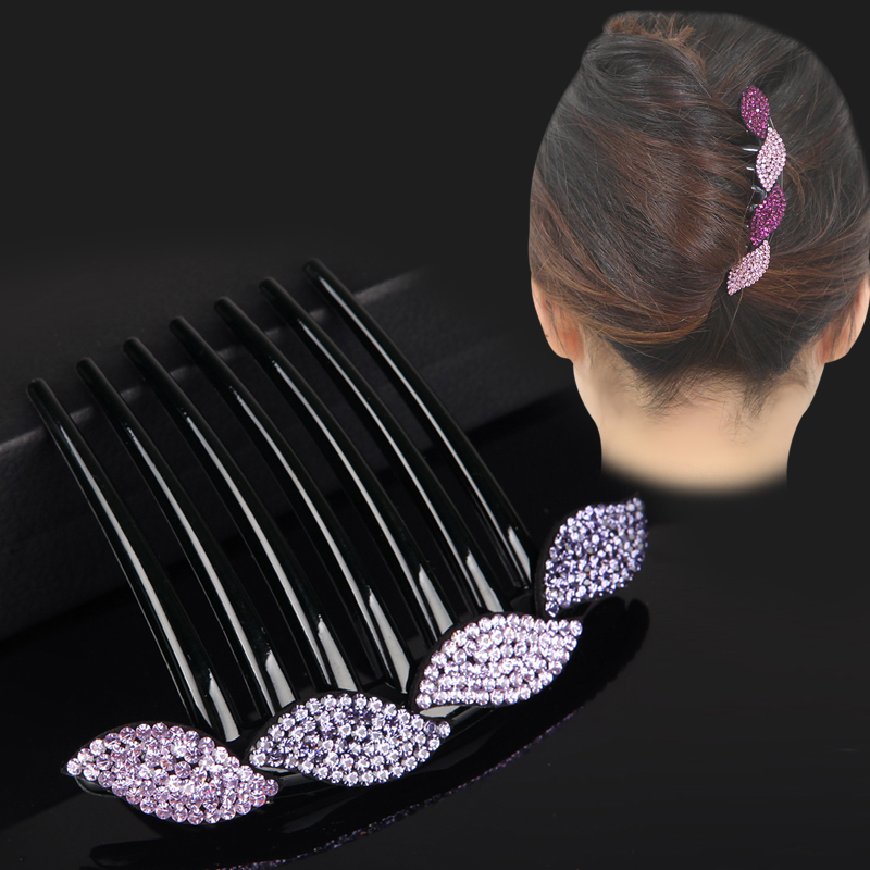 韩版气质优雅梳头发饰丸子水钻