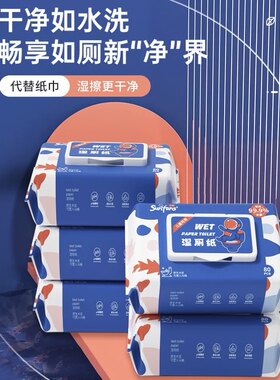 现货纯水湿厕纸家庭实惠装80抽大包加厚清洁男女湿厕纸家用可冲
