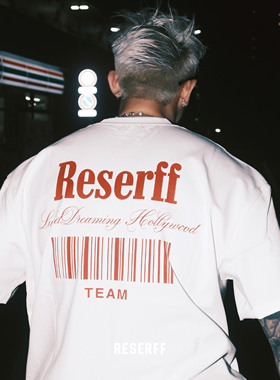 RESERFF CODE 限定主题印花短袖美式纯棉重磅宽松夏季高街情侣