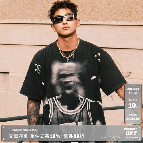RESERFF FLASHING 幻影之夜 复古水洗印花短袖 VINTAGE BOXY TEE