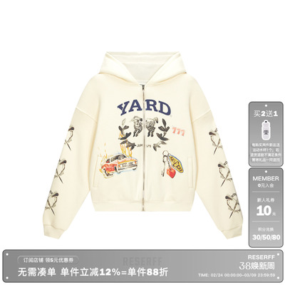 RESERFFxYARD水彩拉链卫衣男