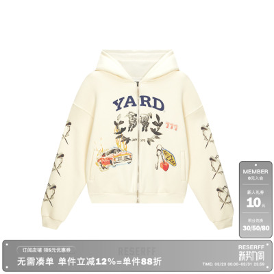 RESERFFxYARD水彩拉链卫衣男