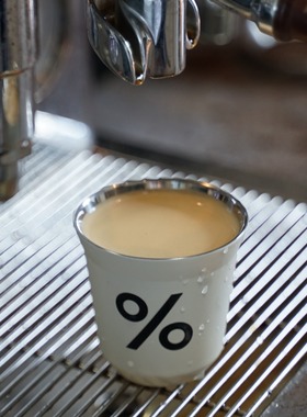 Arabica百分号%风格意式浓缩咖啡杯双层不锈钢304小巧复古shot杯