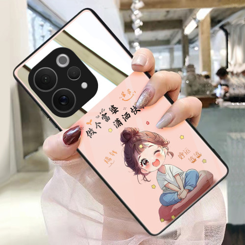 做个富婆潇洒快活适用vivos50手机壳s30玻璃带镜子s20镜面s19pro补妆镜s18女s17照片定制s16e个性s15时尚