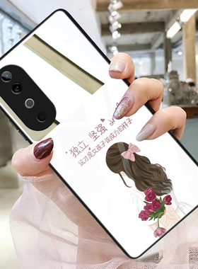 适用vivos19手机壳玻璃带镜子镜面s18pro补妆镜s17e个性s16pro定制s15独立坚强