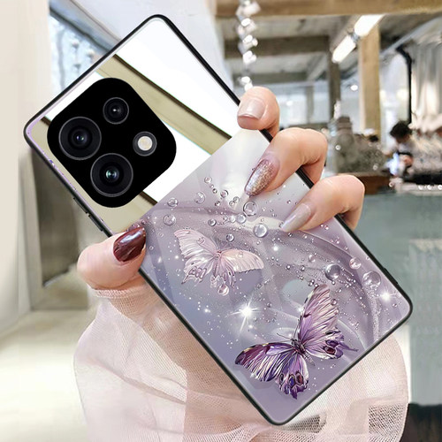 适用opporeno16手机壳15玻璃14带镜子13镜面reno11pro补妆镜reno10个性reno9定制reno8女款12两只蝴蝶