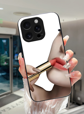 补妆镜苹果16promax手机壳玻璃带镜子镜面iphone15plus适用女款苹果14小众潮牌个性13高级感新款化妆镜12