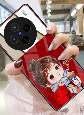 乖丫头适用vivox200手机壳玻璃x100pro补妆镜x90s带镜子镜面x80新年x70个性x60个性x50高级