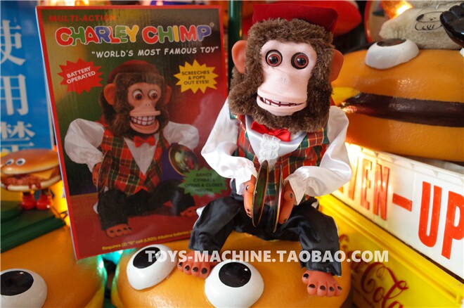 tsm0101us美国购入 复古 诡异 查理猴子 敲镲 电动玩具 现货