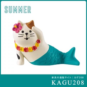 DEC0022 日本和风 夏季避暑小动物系列  美人鱼猫