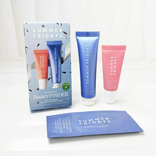 summer fridays pink sugar唇膏7g+保湿时差面膜15g+面霜2ML套装