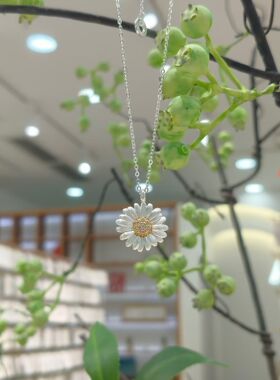 S925通体纯银小雏菊简约锁骨链女