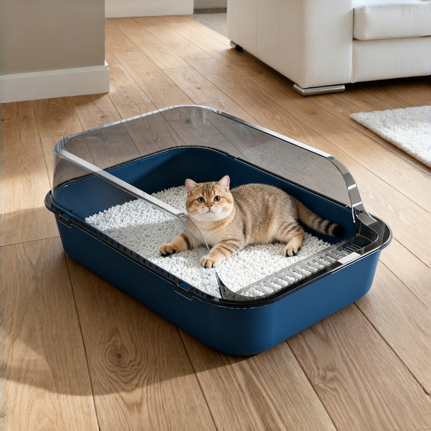 半封闭幼猫猫砂盆防溅易洁猫厕所