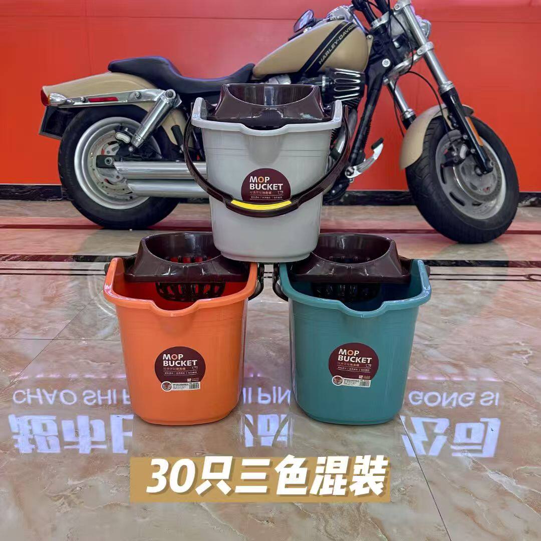 手压带滑轮加厚洗拖桶挤水桶墩布清洁单桶压干桶家用大容量批量