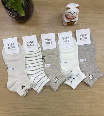亿尔马2026春夏新款成人女棉袜薄款运动抗起球短筒袜子长绒棉无骨