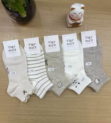 亿尔马2026春夏新款成人女棉袜薄款运动抗起球短筒袜子长绒棉无骨