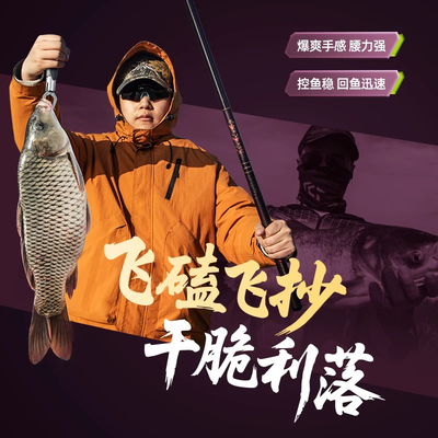 烈火战马雕刻版2026春季新品黑坑竿飞抄飞磕竿十周年特供版台钓竿