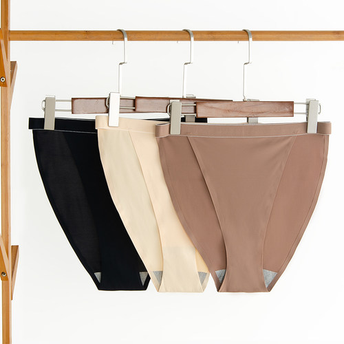 大码内裤女冰丝三角裤高腰开叉