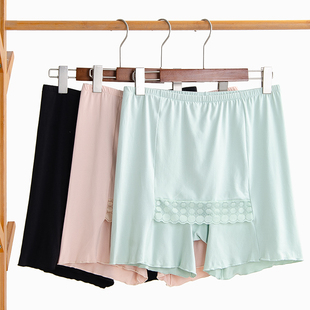 夏季 大码 蕾丝棉薄款 女遮挡三角区防尴尬走光3分裤 打底200斤 安全裤