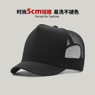 短帽檐男帽大头围帽子男款 透气遮阳帽短檐高顶棒球帽马术帽女 夏季