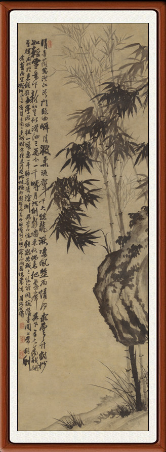 装饰画山水画国画真迹客厅花鸟画十品卧室非手绘仿石涛墨竹赠装裱