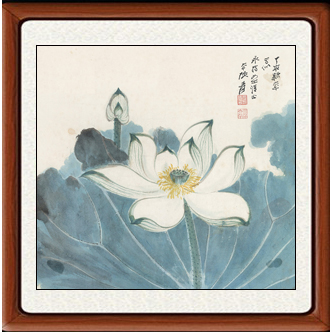 国画字画真迹山水画装饰画荷花卧室客厅仿古张大千荷塘秀色赠装裱