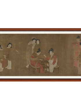 仕女图挂画装饰画周昉内人双陆图