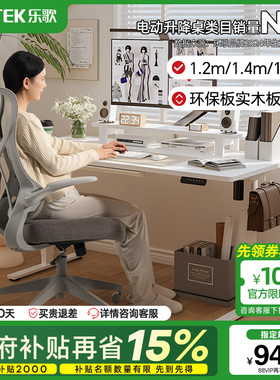 乐歌E2S/E2智能电动升降桌办公桌书桌学习桌居家实木电脑桌绘画
