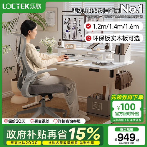 乐歌E2S/E2智能电动升降桌办公桌书桌学习桌居家实木电脑桌绘画
