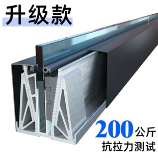 玻璃护栏明装铝地槽室内外阳台工程护栏装灯带无框玻璃免开孔扶手