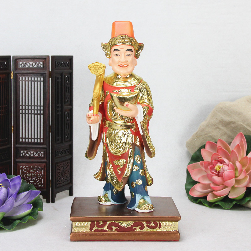 中式居家8寸敦煌彩金钱伯佛像工艺多规格树脂桌面人物神像摆件