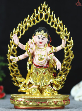 七彩中式风树脂密宗摆件佛像