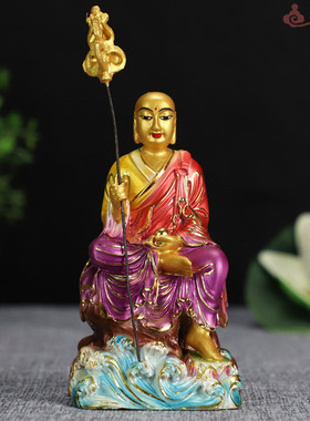 中式风敦煌彩山水地藏王菩萨佛像
