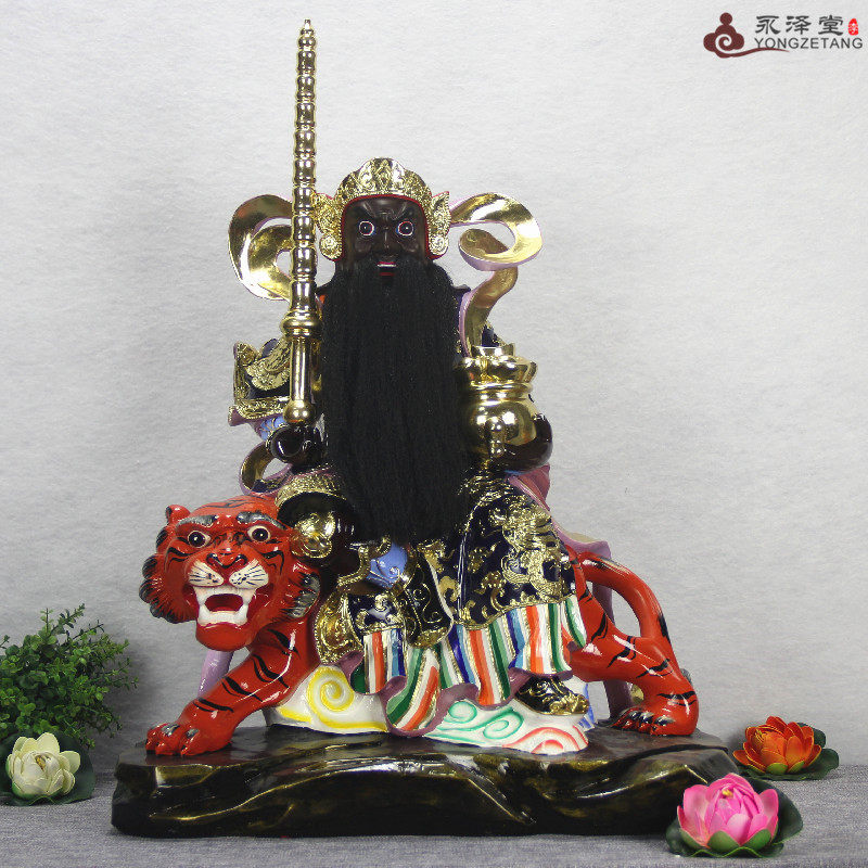 60厘米极彩坐虎赵公明武财神赵玄坛赵公元帅中式树脂桌面神像摆件,家居饰品,装饰摆件,淘宝优惠券,粉丝福利购,淘宝优惠卷