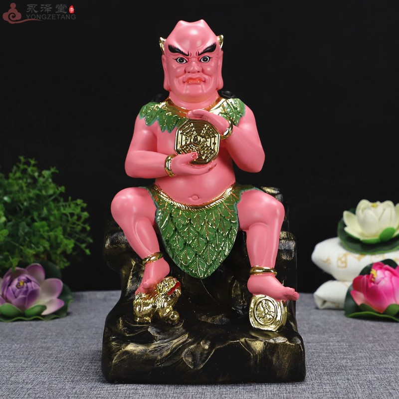 12寸家居敦煌彩八卦祖师伏羲大帝中式树脂桌面神像摆件